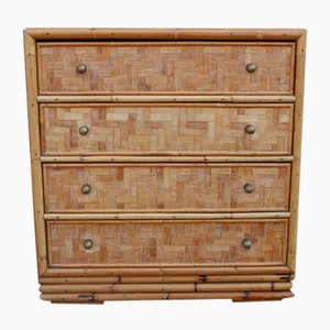 Italian Bamboo Chest of Drawers, 1950s