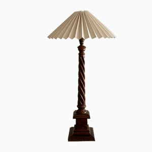 Barley Twist Wooden Table Lamp, 1920