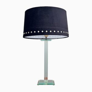 Glass Table Lamp with Black Lampshade from Zelected by Houze