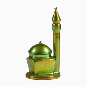 Vintage Eosin Glaze Mosque Figurine from Zsolnay, 1980s