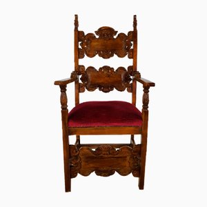 Italian Renaissance Style Armchair, Italy, 20th Century, 1890s