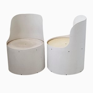 Space Age Tomotom Chairs in Cardboard Tube by Bernard Holdaway, 1970s, Set of 2