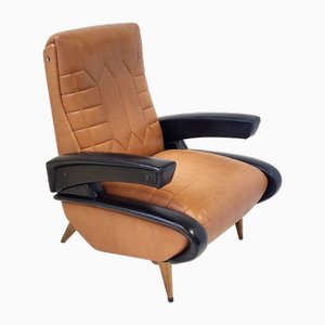 Mid-Century Lounge Chair in Skaï by Marco Zanuso, 1950s