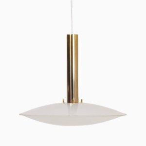 Swedish Pendant Lamp in Brass and Acrylic Glass from Asea, 1960s