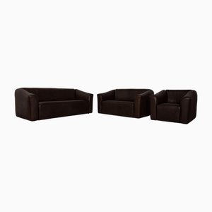Ds 47 Leather Sofa & Armchairs in Dark Brown from de Sede, Set of 3