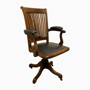 Edwardian Oak Desk Chair, 1900