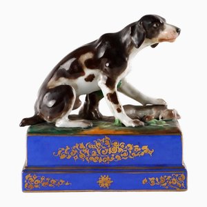 Porcelain Stopper with Hunting Dog