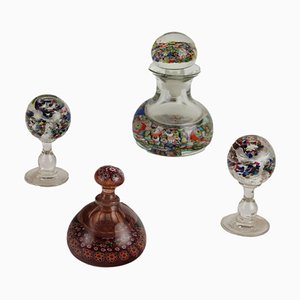 Vintage Flaschenverschlüsse aus Muranoglas, 4 . Set