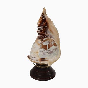 Cameo Lamp on Wooden Base