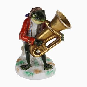 Porcelain Figurine of Frog with Trombone