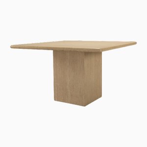 Mesa de comedor rectangular de travertino, Italia, años 70