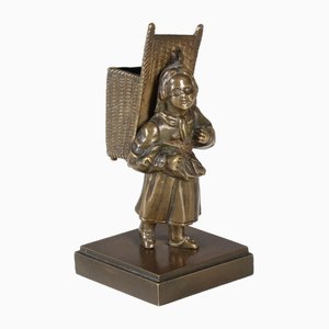 Small Late 19th Century Bronze Kiepenkerl Farmer Girl Sculpture