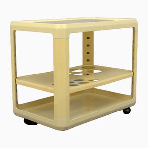 White Bar Trolley by Alberto Rosselli for Kartell, 1970s