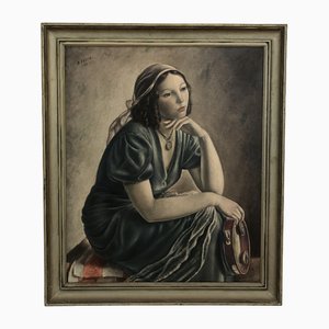 Albert Locca, Woman, 1937, Oil on Canvas, Framed