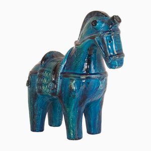 Italian Blue Horse Figure by Bitossi, 1960s