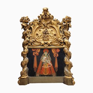 Colonial Baroque Altarpiece with Virgen de la Candelaria, Cuzco, Peru, 18th Century