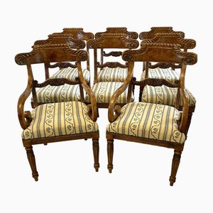 Faux Birds Eye Maple Dining Chairs, 1920s, Set of 8