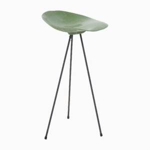 Green Stool in French Resin by Jean Raymond Picard, 1955