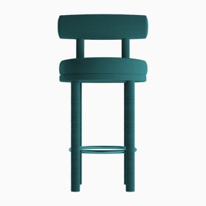 Collector Moca Bar Chair in Boucle Ocean Blue von Studio Rig