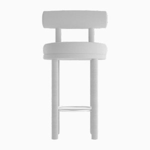 Collector Moca Bar Chair in Boucle White by Studio Rig