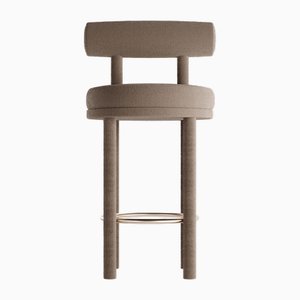 Collector Moca Bar Chair in Boucle Brown by Studio Rig