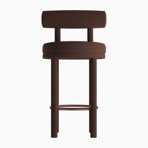 Collector Moca Bar Chair in Boucle Dark Brown by Studio Rig