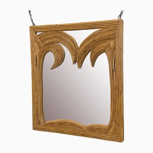 Vintage Bamboo Mirror from Vivai del Sud, 1970s