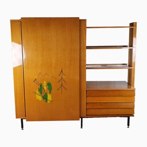 Milanese Bookcase in Beech, 1950s