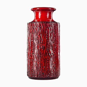 Vintage Keramik Vase in Rot-Schwarz von Carstens Tönnieshof Pottery, 1970er