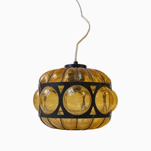 Caged Amber Glass Pendant Lamp by Nanny Still for Raak, 1960s