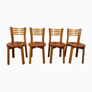 Chaises en Pin des Montagnes, 1980s, Set de 4