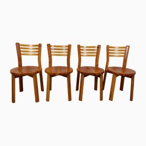 Stühle aus Bergkiefernholz, 1980er, 4 . Set