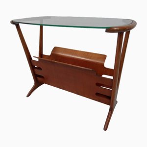 Mid-Century Side Table with Magazine Rack attributed to Lacca, 1950s