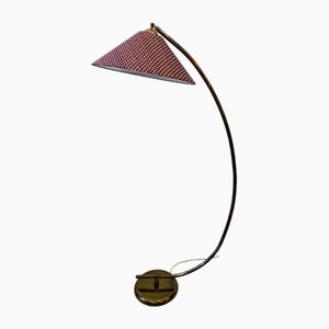 Grand Lampadaire Arche Mid-Century avec Abat-Jour en Tissu, Allemagne, 1950s