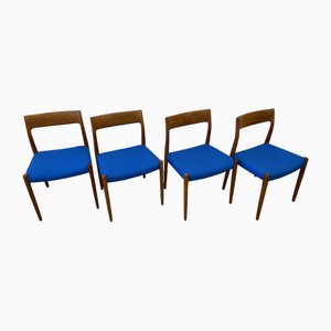 Model 77 Dining Chairs in Teak by Niels O. Møller for J.L. Møllers Møbelfabrik, Denmark, 1960s, Set of 4