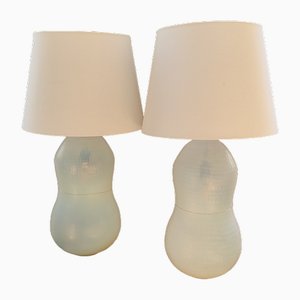 Murano Opalescent Table Lamps, 1983, Set of 2