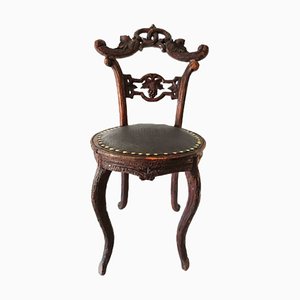Antique Black Forest Side Chair, 1850s