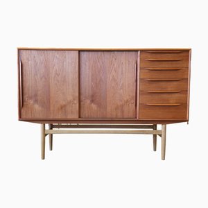Danish Cabinet in Teak with Sliding Doors and Drawers, 1960s