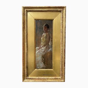 Vincenzo Volpe, Portrait of Noblewoman, 1890s, Oil, Framed