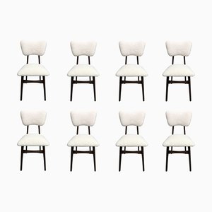 20th-Century Cream Boucle Chairs, Europe, 1960s, Set of 8