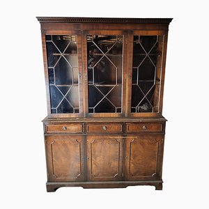 Large English Glazed Wood Sideboard with Drawers and Doors