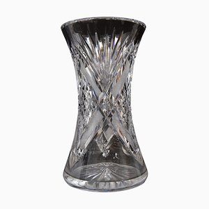 Vase Vintage en Verre de Cristal Taillé, 1960s