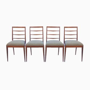 Mid-Century Green Herringbone Upholstered Teak Dining Chairs from McIntosh, 1960s, Set of 4