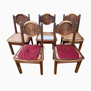 Chairs by Emile Kolhman, Set of 5