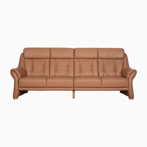 Vier-Sitzer Sofa aus beigefarbenem Leder von Himolla