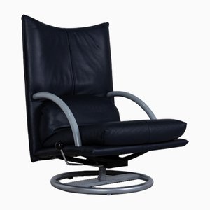 BMP 418 Armchair in Dark Blue Leather by Rolf Benz