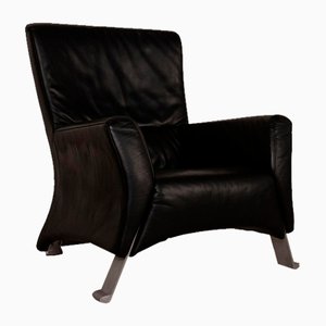 322 Armchair in Black Leather by Rolf Benz