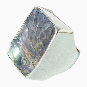 Silver and Mother of Pearl Ring by Palle Bisgaard, 1960s