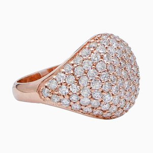 Moderner Ring aus 18 Karat Roségold mit Diamanten