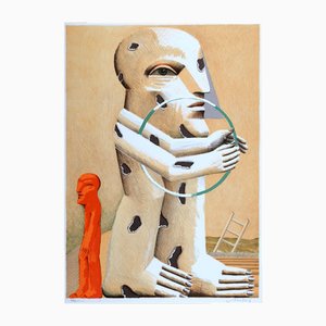 Horst Antes, Spotted Figure with Hoop, 1982, Original Lithograph